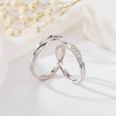 실버925 커플링 고급 모이사나이트 남자 여자반지 오픈링 조절형 20-30대에 적합 선물