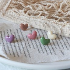 패션 하트 귀걸이 귀여운 파스텔톤 캐주얼 이어링