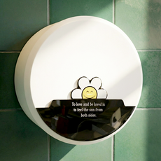 언즈 스마일 점보롤 무타공 방수 두루마리 화장실 대용량 욕실 휴지 걸이 화장지 케이스, 1개, 점보 휴지 케이스 화이트