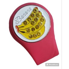 Volkmi高爾夫矽膠帽夾男女通用球標記／時尚帽夾配件，隨機出貨增添樂趣, 香蕉紅, 1個