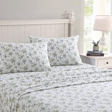 Laura Ashley 홈 플란넬 컬렉션 면 시트 침구 방축 가공 세트 포근한 부드러움 편안함
