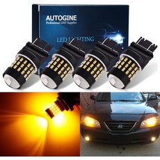 오토진 4 X 슈퍼 브라이트 9-30V 3157 3156 3057 3056 4157 LED 전구 3014 54-EX 칩셋 턴 시그널 라이트 사이드마커 조명 앰버 옐로우, Amber Yellow