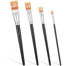 HJZII 4PCS 빗 아티스트 브러시 세트 그레인저 아크릴 페인팅용 전문 플랫 페인트 오일 수채화 DIY 공예용 텍스처 아트