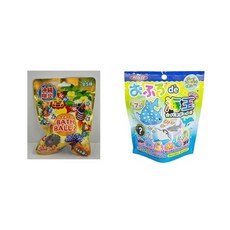 오키나와 한정 목욕 공 2 (옐로우) + 오후로 de (바다 볼) 목욕 공, 60g, 2개