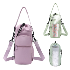 아일라 보냉보온 가방 텀블러 물병 등산 여행 산책 수납파우치, 아이리스퍼플, 1개
