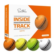 세인트나인 인사이드 트랙 매트 3피스 골프공 1다즌 12알, 혼합 블랙라인, 3개, 12개입