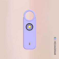 헥사그램 호신용경보기 LED 충격감지 휴대용 알림 경보기, 1개, 바이올렛