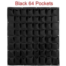 벽걸이형 다용도 포켓 화분 가든 채소 생활용 꽃 홈데코, 02 Black 64 Pockets