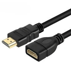 프로젝터 TV 모니터 용 4K 노트북 HDMI 호환 남성-여성 연장 케이블 PS5 Xbox 고속 연장 코드 범용, 01 검정색, 02 0.3미터