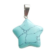 DIY 별 모양 DIY 목걸이 팔찌 주얼리 제작 재료 석 소재 별 펜던트 DIY 주얼리와 호환됨, 사이즈 이미지 참고, 1개, 14.Turquoise
