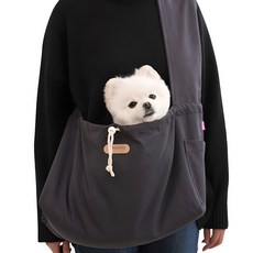 ParisDog 口袋基本款寵物斜背包, 灰色, 1個