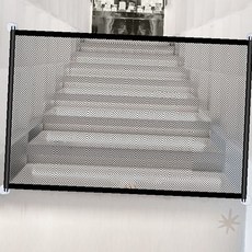 계단 입구 설치 접이식 메시 망 구조 반려견 반려묘 출입 차단 안전 펜스 통풍, 1개, 상세페이지 참조