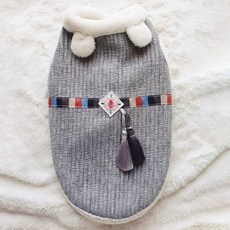 [로얄설빔] 애기앤비기 강아지 양면 배자 멍멍이 설날 추석 새해 선물, 멜란지, 1개