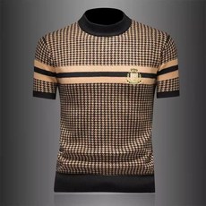 보그핏 M2950 칠린드상의 / 남성 여름 니트 반팔 아가일 패턴 캐주얼 티셔츠