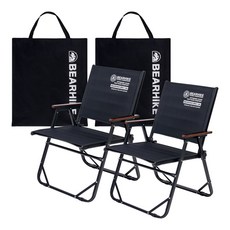 베어하이크 캠핑의자 접이식 릴렉스체어 고급형 BRC-06, 블랙 2개, 1세트