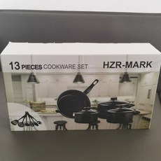 鍋具套裝鍋具13件套裝不粘鍋湯鍋燉鍋煎鍋多件套廚房, 1個, 黑色13件套鍋具普, 如图
