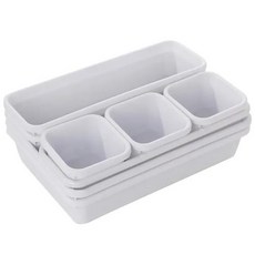 수납장 세트당 8 조절 가능 서랍 정리함 상자 트레이 메이크업 화장품 잡동사니 분류기 보관함 주방 욕실 옷장 보석함, 1개, 1개