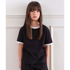 무신사 스탠다드 MUSINSA STANDARD KIDS 릴렉스드 링거 티셔츠 [블랙] MKCTS5K05-BK 418586