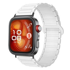 Lamshaw 화웨이 워치 핏 4 프로 밴드와 호환 화웨이 워치 핏 4 프로 핏 4 핏 3과 호환되는 실리콘 스포츠 스트랩 워치 밴드 (그린 3 4 4 프로용), 화이트