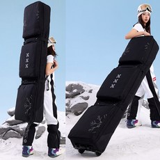 스노우보드 가방 더블 대용량 수납 장비 바퀴 166x36cm 엣지백 A타입 커플, 흑설화 무음전차륜, 1개