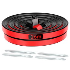 불스투 자동차 풍절음차단 고무 몰딩 도어가드, 1개, 블랙