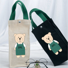 외출용 귀여운 텀블러 가방 패브릭 텀블러 가방 똑딱이 피크닉