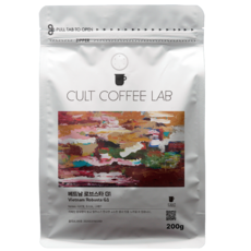 컬트커피랩 고소하고 진한 바디 다크 로부스타 G1 싱글오리진 커피원두 당일로스팅, 200g, 1개, 홀빈(분쇄안함)