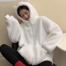 쌍문상회 양털후리스 후드 뽀글이자켓 점퍼 오버핏 플리스