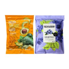 웰루츠 냉동 아보카도 500g + 블루베리 1kg 냉동과일 스무디 쥬스, 1세트, 1500g