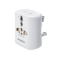 NICELINK 萬國轉接頭 萬用轉接頭 出國必備 旅行轉換插頭, 1個, UA-500B中號款-白