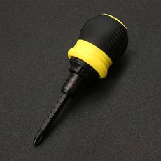 Krachtige 텔레스코픽 노동력 절약 스크루드라이버 마그네틱 이중 목적 배치 헤드 미니 래칫 스크루드라이버 세트 수공구, Yellow 1Pcs