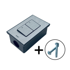 블랙 PVC 노출박스 + 벨로 실버 2구 스위치 세트 피스 포함 전기자재 흑색 검정, 1개