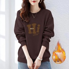 TKX 여성용 겨울 보온성 맨투맨 편안한 스타일 캐주얼 착용감 좋은 중년여성 루즈핏 K67