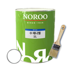 노루페인트 수에나멜 유성페인트 1리터 철재 목재, 백색(유광), 1개, 1L
