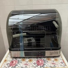 전기 식기건조기 1단식기건조대 젖병 건조 살균기 수저 컵, 42L 록 블랙 캔은 접시 10세트를 보관할 수 있습니