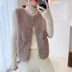 뽀글이 양털 조끼 여성 플리스 수면 이너 퍼 베스트