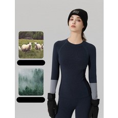 속건 기능성 내의세트 여성용 메리노울 등산 스키 내의