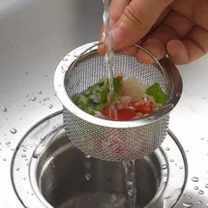 스텐 주방 씽크대 음식물 거름망 손잡이 배수구망 B형kt2512, 1개