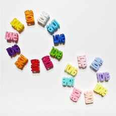 이니셜 러브 LOVE 아크릴 비즈 핸드폰 스트랩 비즈공예 부자재 [1봉20g], 비비드믹스(20g)