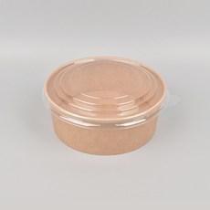월드몰 크라프트 원형용기 1090ml 165파이 1박스 50/100/300개, 1세트, 50개입