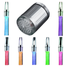 LED七彩變色水龍頭燈 水力發電發光起泡器 23.5mm, 1個