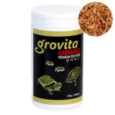 [수족관몰] 그로비타 감마루스 거북이 사료 1000ml 1L 천연 건조새우 먹이 밥 수생 반수생 고품질건조사료, 100g, 1개
