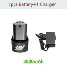 전기 스크루 드라이버 전기 드릴용 충전식 리튬 이온 배터리 미니 앵글 연마기 전동 공구 EU US UK AU 플, 07 1pc-3.0Ah-charger