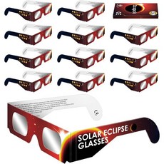 일식 안경12Pack 2024년 일식을 경험해 보십시오 CE 및 ISO 인증 태양 직접 보기 승인, 1개