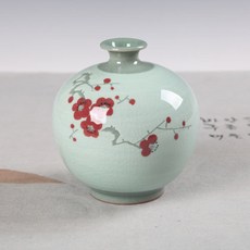 해성도자기 미니 청자 백상감 매화 행고 전통 소품 외국인 선물 도자기 장식 선물