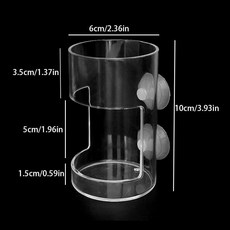 壓克力魚缸餵食器 附吸盤固定餵食管, 圓形*1個(上浮/下沈飼料通用款), 1個