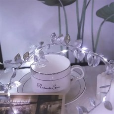 황금은 작은 잎 요정 빛 인공 식물 랜드 포도 나무 결혼식 홈 파티, 1개, 1. Silver White Light A. 2M 20