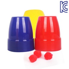 [KC인증] JL매직 컵안에 있던 볼이 한개의 컵 안으로 모이는 마술 컵앤볼(중) 빨파노, 1세트, 해법영상 제공, 초급