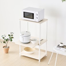 [색상리뉴얼행사중] 국내생산 튼튼한 조립식 시그니처 렌지대수납장 주방선반 밥솥다이, 5-1) 렌지대 3단(슬라이드형)-크림화이트