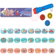 法國 Moulin Roty 故事手電筒 故事書手電筒 故事投影片 投影機 睡前故事 安撫玩具 3687, 手電筒-馬戲團 / 0453